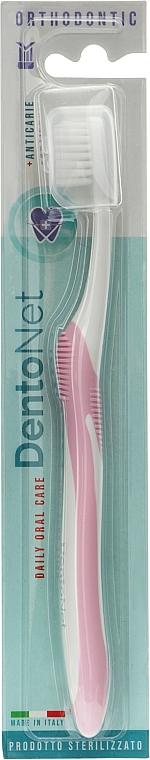 Зубная щетка "Dentonet Orthodontic", светло-розовая - Dentonet Pharma — фото N1