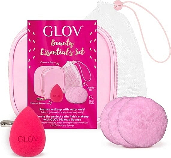 Набір   - Glov Beauty Essentials Set (sponge/1pcs + pads/3pcs + bag) — фото N1