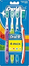 Набір зубних щіток Shiny Clean, середньої жорсткості, 4 шт. - Oral-B 1 2 3 Classic Medium — фото N1