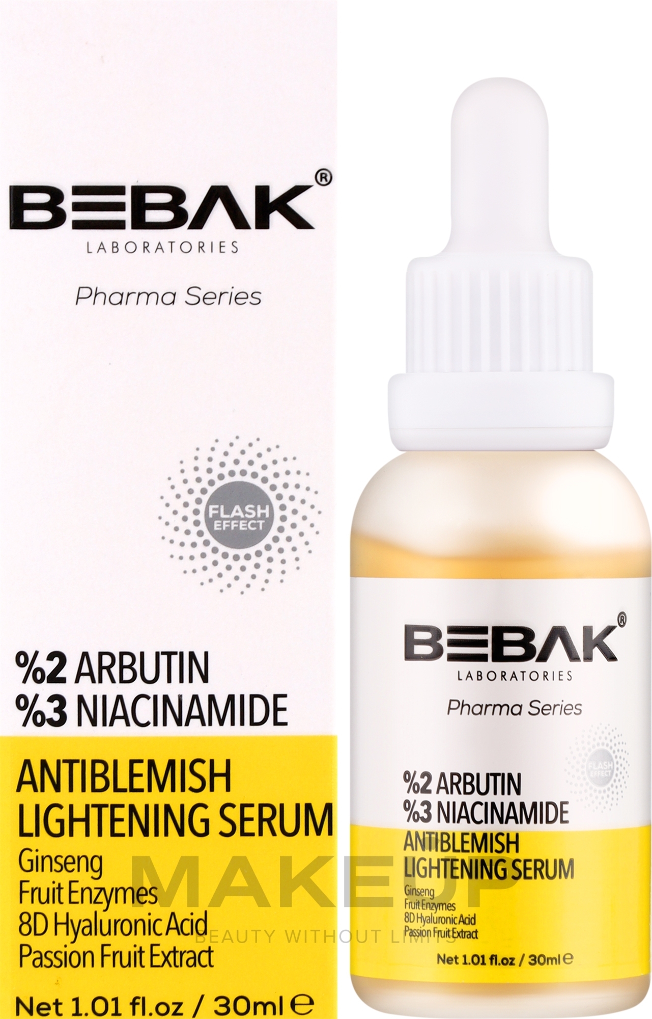 Сироватка для обличчя з 2% альфа-арбутину - Bebak Antiblemish Lightening Serum — фото 30ml