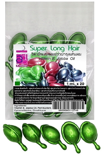 Капсулы для роста и укрепления волос, зеленые - A-Trainer Super Long Hair — фото N3