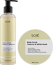 Духи, Парфюмерия, косметика Набор - Soie Coconut & White Musk S (show/gel/250ml + b/scrub/200ml)