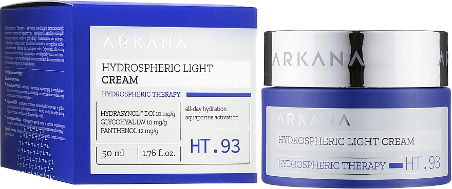 Легкий зволожуючий крем, насичуючий шкіру киснем - Arkana Hydrospheric Light Cream — фото N2