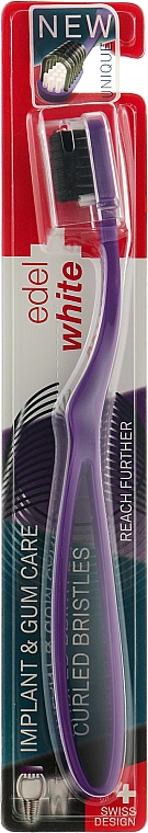 Зубная щетка с закругленной щетиной, фиолетовая - Edel + White Cleancurl 3D — фото N1