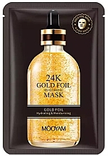 Парфумерія, косметика Зволожувальна маска для обличчя з гіалуроновою кислотою та 24-каратним золотом - Mooyam 24K Gold Foil Hyaluronic Mask