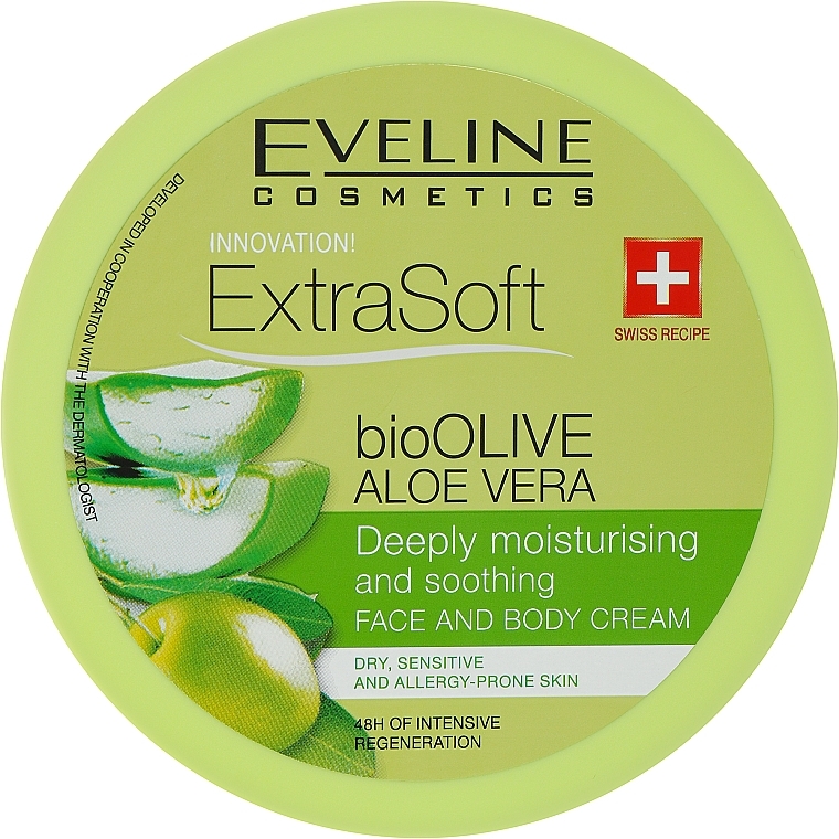 Крем для тела - Eveline Cosmetics Extra Soft Oliwka Aloes Cream — фото N1