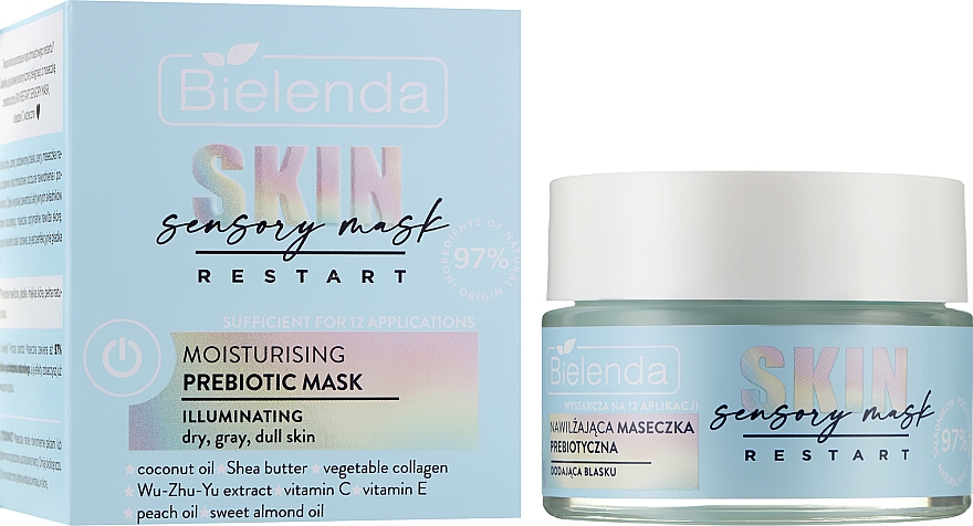 Зволожувальна пребіотична маска для обличчя, яка надає сяйва - Bielenda Skin Restart Sensory Moisturizing Prebiotic Mask — фото N2