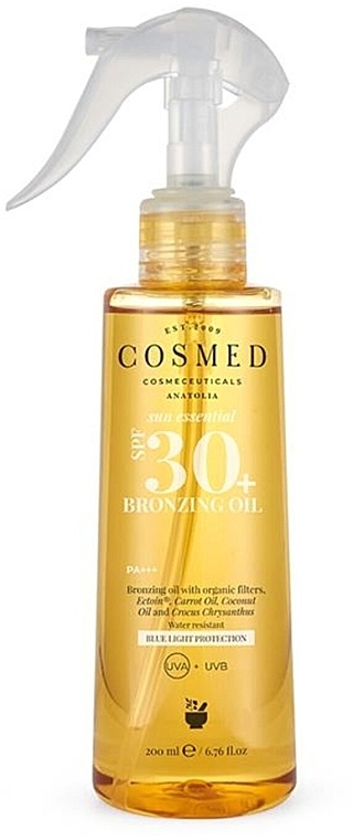Бронзувальна олія-спрей для засмаги - Cosmed Sun Essential SPF30 Bronzing Oil — фото N1