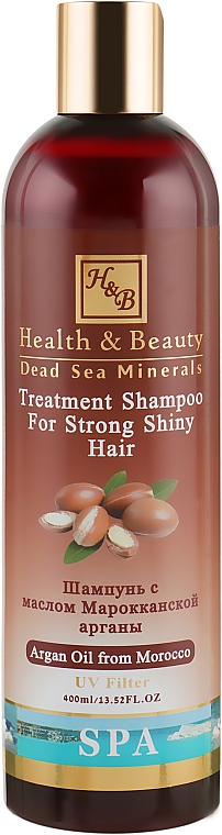 Шампунь для здоров'я і блиску волосся з маслом араган