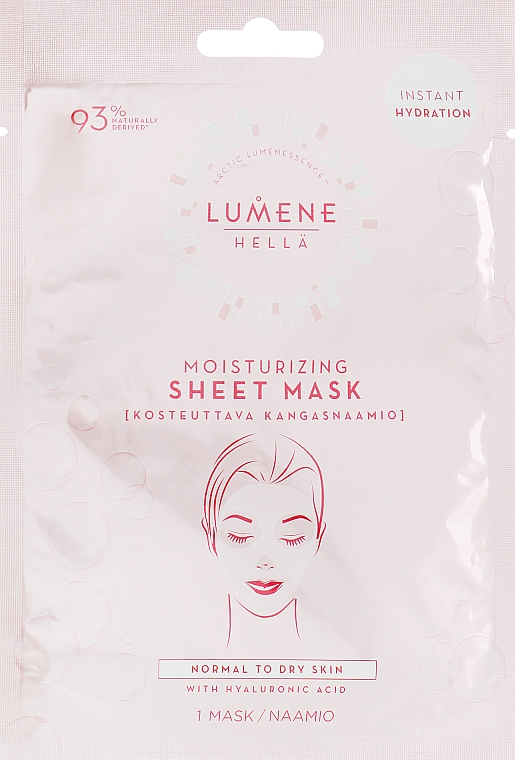 Зволожувальна тканинна маска для обличчя - Lumene Hella Moisturizing Sheet Mask — фото N1