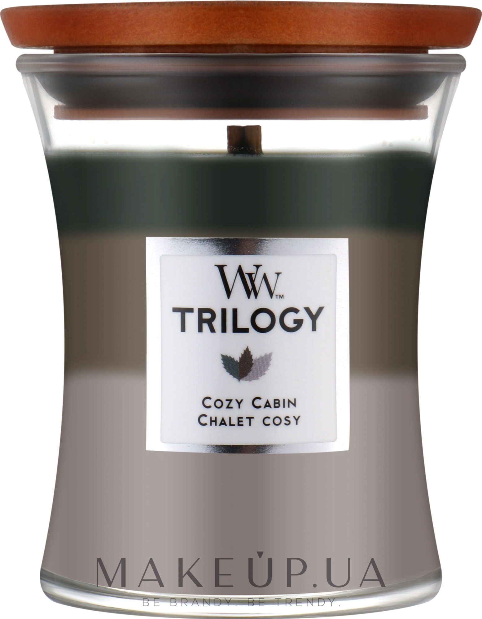 Ароматическая свеча в стакане - WoodWick Hourglass Trilogy Candle Cozy Cabin — фото 275g