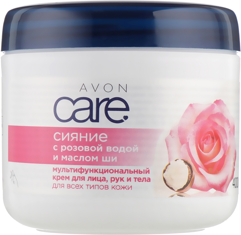 Крем для рук, обличчя і тіла з рожевою водою і маслом ши - Avon Care Radiant Rosewater & Shea Butter Multipurpose Cream — фото N1
