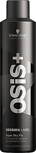 Лак для волос сильной фиксации - Schwarzkopf Professional Osis+ Session Label Super Dry Fix Hairspray — фото N1