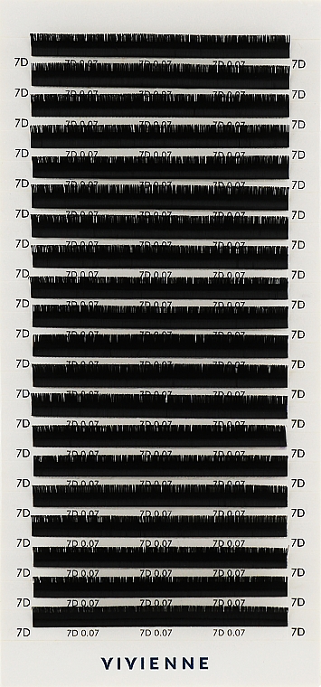 Накладные ресницы "Elite", черные, 20 линий (0,07, D, 7) - Vivienne — фото N1