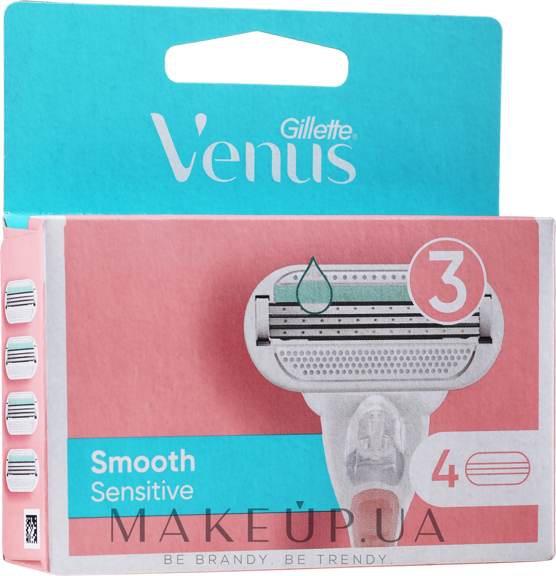 Сменные кассеты для бритья, 4 шт. - Gillette Venus Smooth Sensitive Pink — фото 4шт