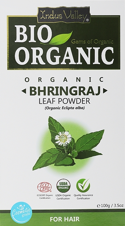 Пудра для волос "Листья бринграджа" - Indus Valley Bio Organic Bhringraj Leaf Powder — фото N1