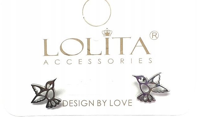 Сережки жіночі, колібрі, срібні - Lolita Accessories — фото N1