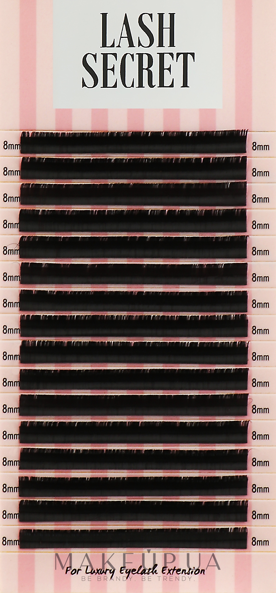 Накладные ресницы, черные, 16 линий (один размер, 0,05, D, 8) - Lash Secret — фото 1уп