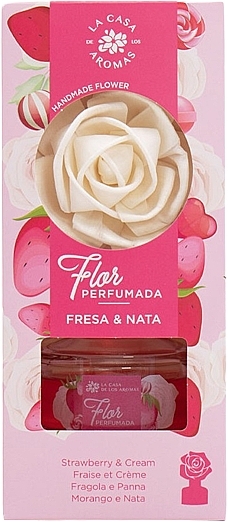 Аромадифузор у вигляді квітки "Полуниця та вершки" - La Casa De Los Aromas Reed Diffuser Strawberry & Cream — фото N2