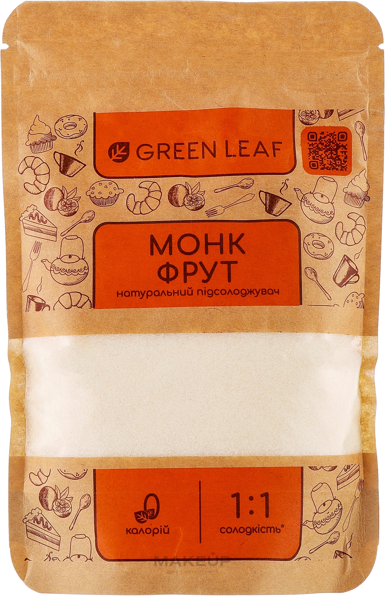 Натуральний підсолоджувач "Монк Фрут" 1:1 - Green Leaf Monk Fruit — фото 250g