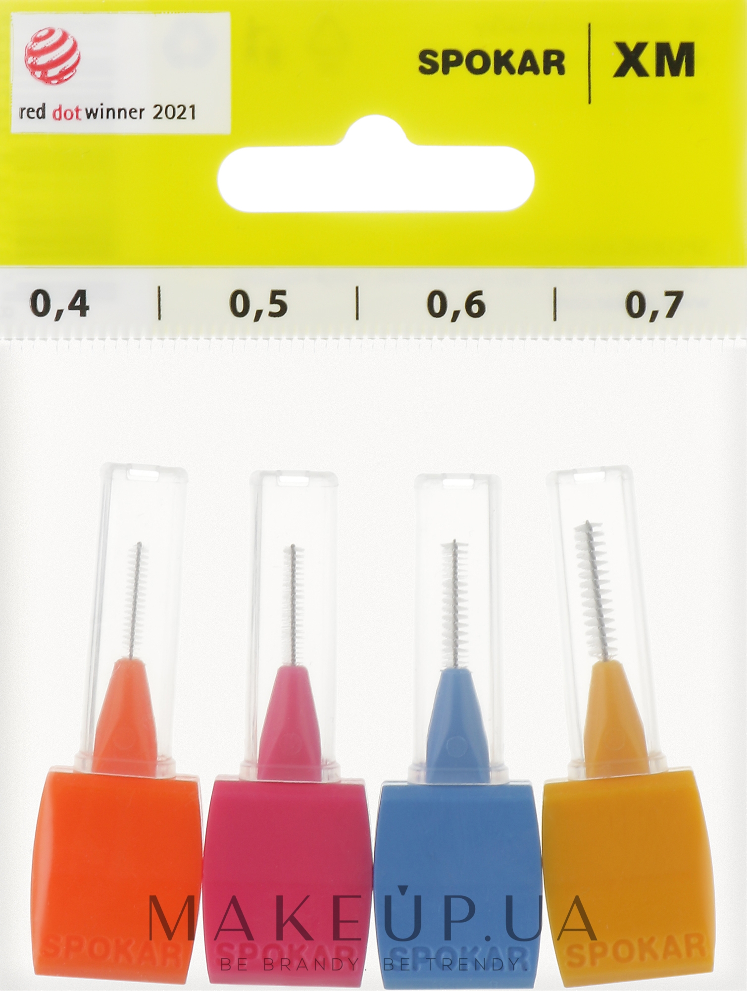 Набор межзубных ершиков 0,4, 0,5, 0,6 0,7 мм - Spokar XM МІХ — фото 4шт