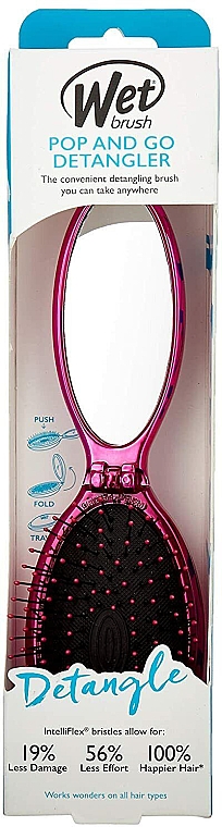 Щітка для волосся, рожева - Wet Brush Pop & Go Detangler Hair Brush Pink — фото N1