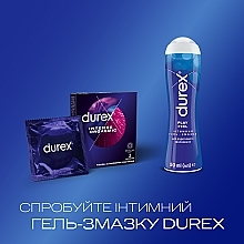 Презервативи латексні з силіконовою змазкою рельєфні, зі стимулюючим гелем-змазкою, 3 шт - Durex Intense Orgasmic — фото N5
