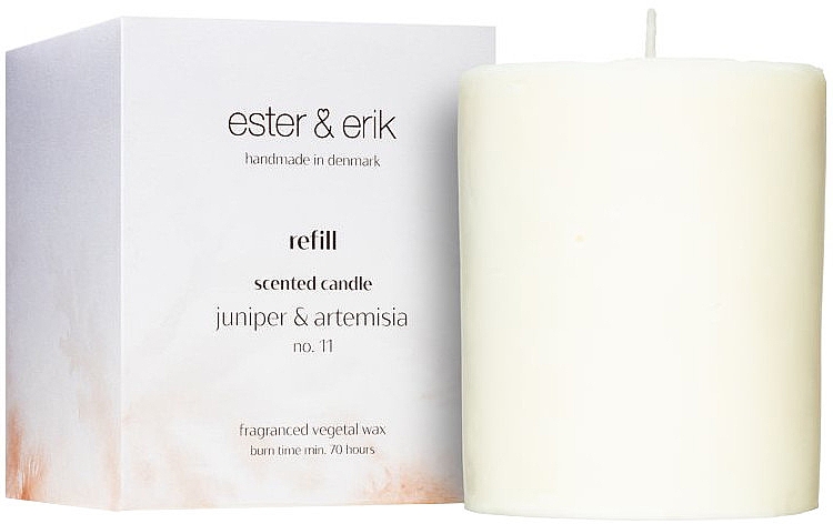 Ароматическая свеча "Можжевельник и полынь" - Ester & Erik Scented Candle Refill Juniper & Artemisia № 11 (сменный блок) — фото N1