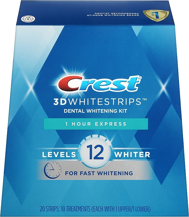 Отбеливающие полоски для зубов - Crest 3D White 1 Hour Express No Slip Whitestrips Dental Whitening Kit