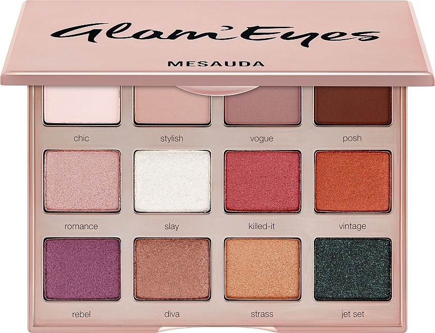 Палетка теней для век - Mesauda Milano Glam'eyes 12 Multi Finish Compact — фото N1