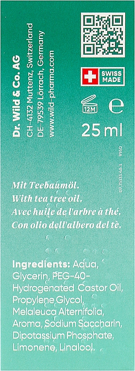 Спрей з маслом чайного дерева - Wild-Pharma Tebodont (Melaleuca Alternifolia) — фото N3