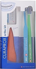 Набір, варіант 9 (салатовий, помаранчевий, блакитний)                  - Curaprox Ortho Kit (brush/1pcs + brushes 07,14,18/3pcs + UHS/1pcs + orthod/wax/1pcs + box) — фото N1