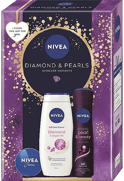  Набір - Nivea Diamond & Pearls (cr/30ml + deo/150ml + sh/gel250ml) — фото N1