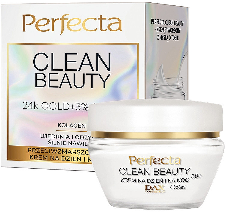 Крем для обличчя проти зморщок 50+ - Perfecta Clean Beauty Face Cream — фото N2