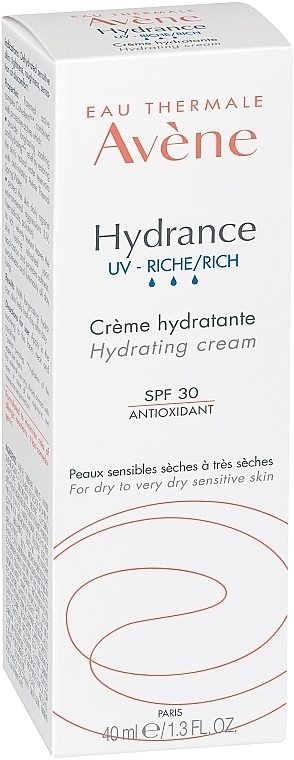 УЦЕНКА Увлажняющий крем для лица - Avene Eau Thermale Hydrance Rich Hydrating Cream SPF 30 * — фото N3