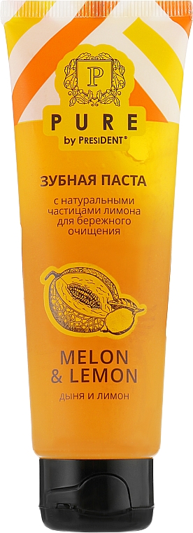 Зубная паста с натуральными частицами "Дыня и лимон" - PURE by PresiDENT Toothpaste Melon & Lemon
