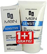 Парфумерія, косметика Набір - AA Cosmetics Men Sensitive (wash/gel/150ml + face/cr/50ml)