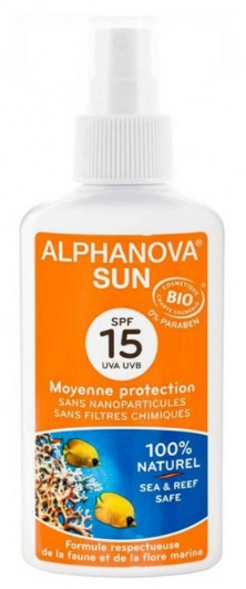 Сонцезахисний спрей - Alphanova Sun Protection Spray SPF 15 — фото N1