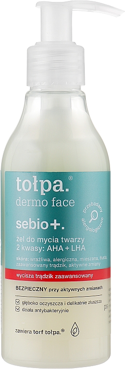 Гель для умывания с кислотами - Tolpa Sebio+ AHA + LHA Cleansing Gel