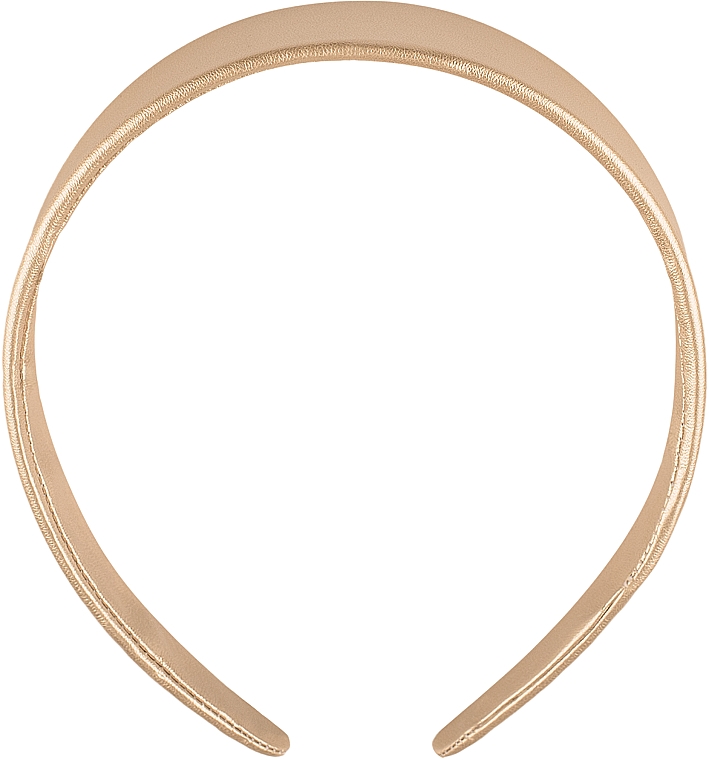 Ободок для волос, золотой "Simple Wide" - MAKEUP Hair Hoop Band Leather Gold — фото N1
