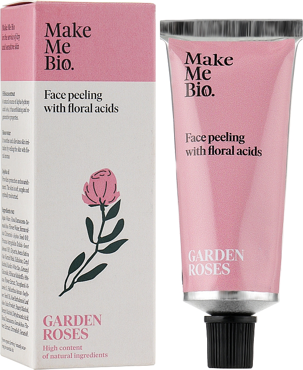 Пилинг для лица с цветочными кислотами - Make Me Bio Garden Roses Face Peeling With Floral Acids — фото N2