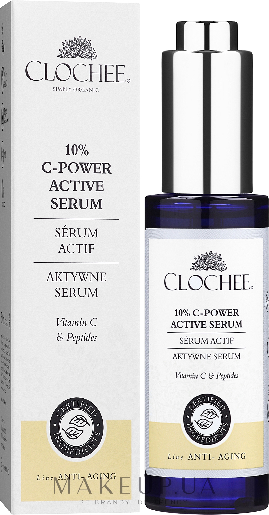 Активна сироватка для обличчя - Clochee Organic 10% C-Power Active Serum — фото 30ml