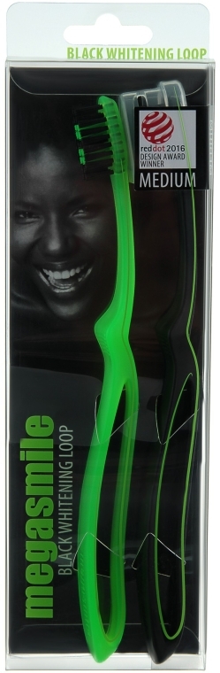 Зубна щітка "Блек Вайтенінг Loop», зелена + чорна - Megasmile Black Whiteninng Loop — фото N2