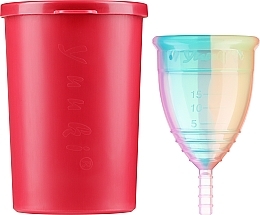 Менструальна чаша, розмір L + контейнер для дезінфекції - Yuuki Rainbow Line Large 2 — фото N2