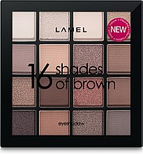 Духи, Парфюмерия, косметика УЦЕНКА Палетка теней для век - LAMEL Make Up Eyeshadow 16 Shades Of Brown *