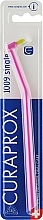 Парфумерія, косметика Монопучкова зубна щітка "Single CS 1009", рожево-жовта - Curaprox
