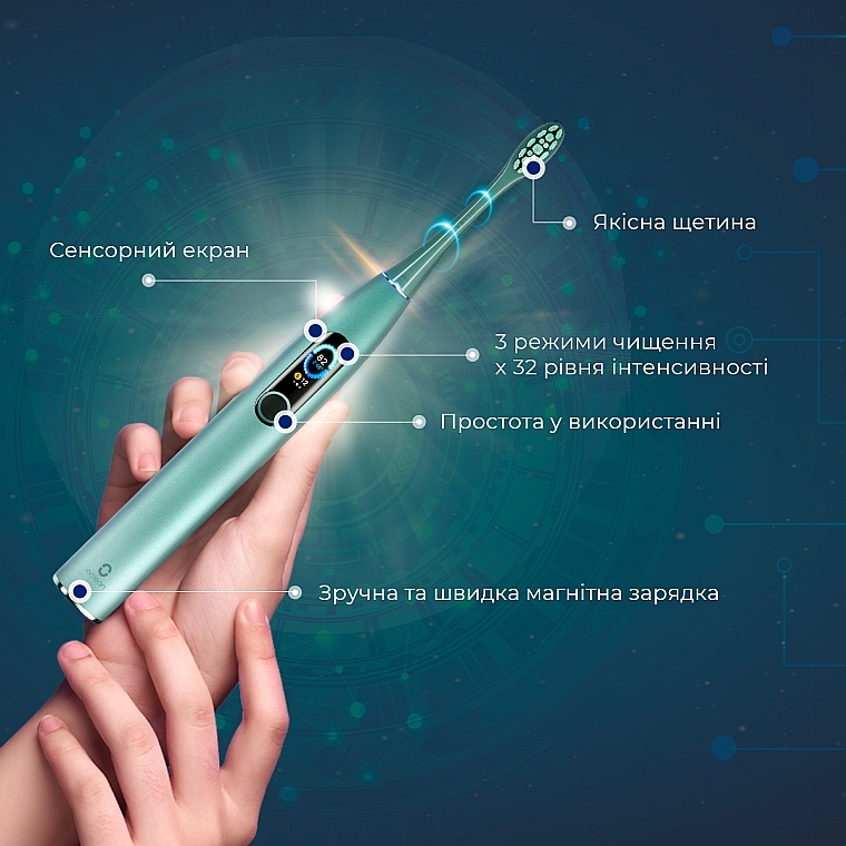 Розумна зубна щітка Oclean X Pro Green - Oclean X Pro Mist Green (OLED) (Global) — фото N5