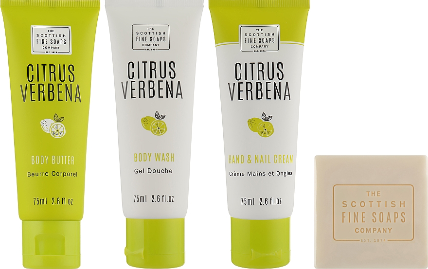 Набір - Scottish Fine Soaps Citrus Verbena Luxurious Gift Set (wash/75ml + but/75ml + cr/75ml + soap) — фото N2