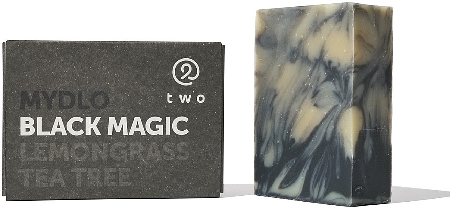 Тверде мило з ароматом лемонграсу та чайного дерева - Two Cosmetics Black Magic Solid Soap — фото N1