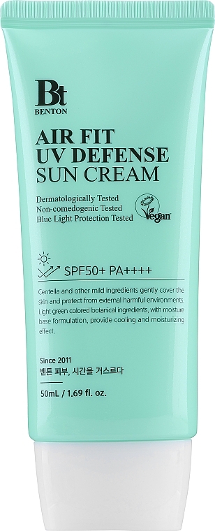 Сонцезахисний крем - Benton Air Fit UV Defense Sun Cream SPF50+/PA++++